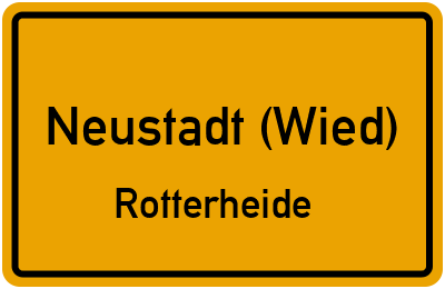 Ortsschild Neustadt (Wied) Rotterheide