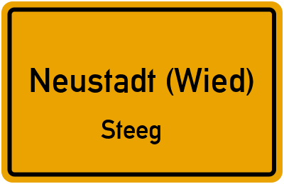 Ortsschild Neustadt (Wied) Steeg