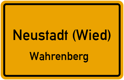 Ortsschild Neustadt (Wied) Wahrenberg