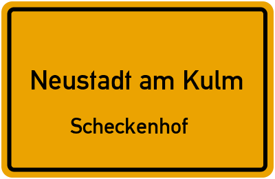 Straßenverzeichnis Neustadt am Kulm Scheckenhof