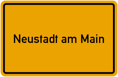 Ortsschild von Neustadt am Main in Bayern