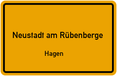 Ortsschild Neustadt am Rübenberge Hagen