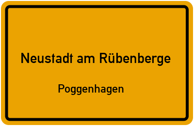 Ortsschild Neustadt am Rübenberge Poggenhagen