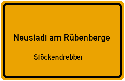 Ortsschild Neustadt am Rübenberge Stöckendrebber