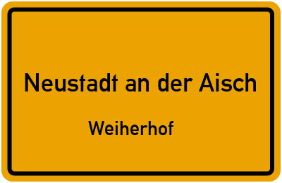 Straßenverzeichnis Neustadt an der Aisch Weiherhof