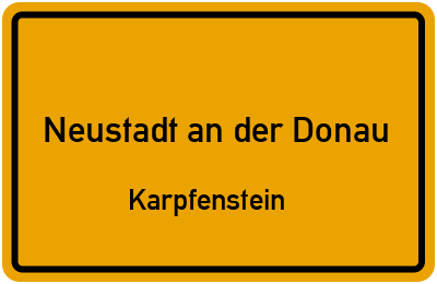 Straßenverzeichnis Neustadt an der Donau Karpfenstein