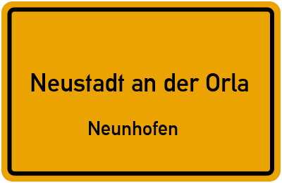 Straßenverzeichnis Neustadt an der Orla Neunhofen