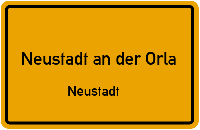 Straßenverzeichnis Neustadt an der Orla Neustadt