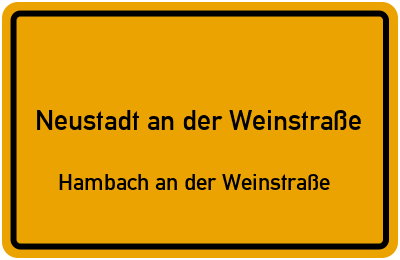 Straßenverzeichnis Neustadt an der Weinstraße Hambach an der Weinstraße