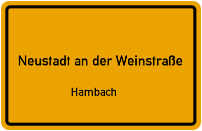 Straßenverzeichnis Neustadt an der Weinstraße Hambach