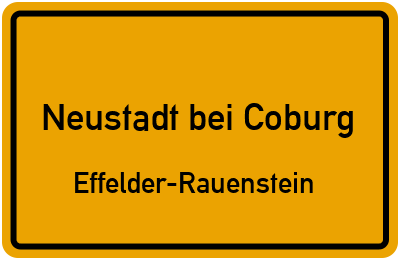 Straßenverzeichnis Neustadt bei Coburg Effelder-Rauenstein