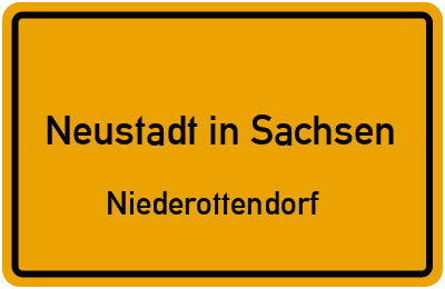 Ortsschild Neustadt in Sachsen Niederottendorf