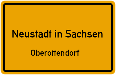 Ortsschild Neustadt in Sachsen Oberottendorf