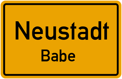 Straßenverzeichnis Neustadt Babe