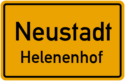 Ortsschild Neustadt Helenenhof