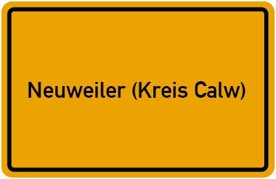 Ortsschild von Gemeinde Neuweiler (Kreis Calw) in Baden-Württemberg