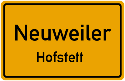 Ortsschild Neuweiler Hofstett
