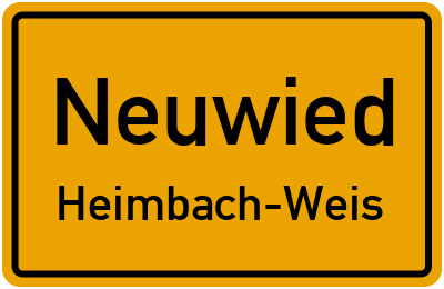 Ortsschild Neuwied Heimbach-Weis