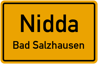 Ortsschild Nidda Bad Salzhausen