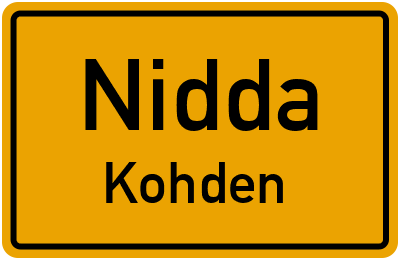 Ortsschild Nidda Kohden