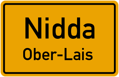 Ortsschild Nidda Ober-Lais