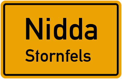 Ortsschild Nidda Stornfels