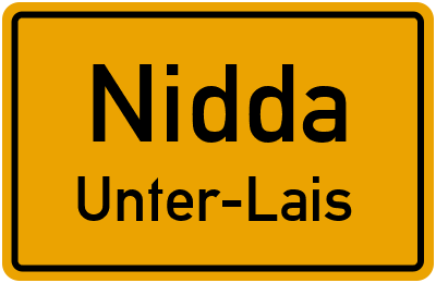 Ortsschild Nidda Unter-Lais