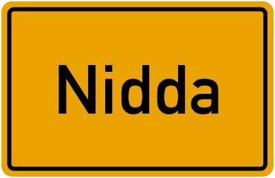 Ortsschild von Stadt Nidda in Hessen