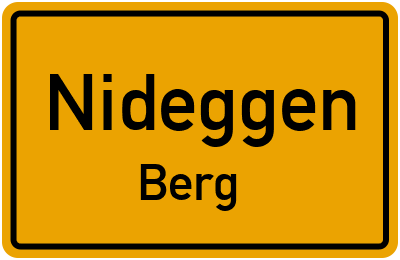 Ortsschild Nideggen Berg