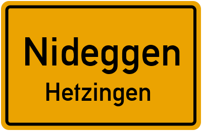 Straßenverzeichnis Nideggen Hetzingen