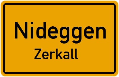 Straßenverzeichnis Nideggen Zerkall