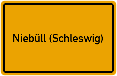 Ortsschild von Stadt Niebüll (Schleswig) in Schleswig-Holstein