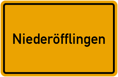 Ortsschild von Gemeinde Niederöfflingen in Rheinland-Pfalz