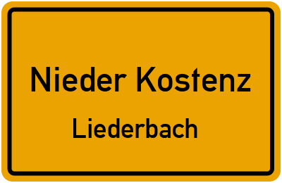 Straßenverzeichnis Nieder Kostenz Liederbach