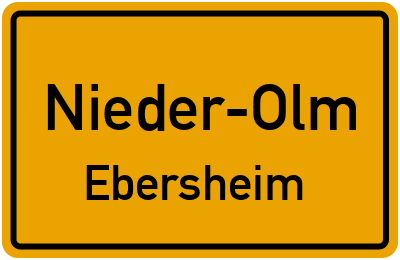 Straßenverzeichnis Nieder-Olm Ebersheim