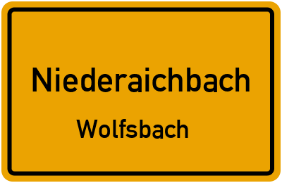 Ortsschild Niederaichbach Wolfsbach