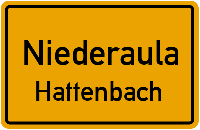 Ortsschild Niederaula Hattenbach