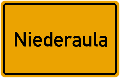 Ortsschild von Gemeinde Niederaula in Hessen