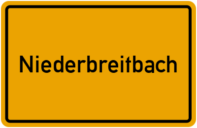 Ortsschild von Gemeinde Niederbreitbach in Rheinland-Pfalz