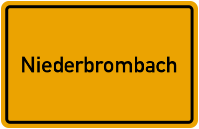 Ortsschild von Gemeinde Niederbrombach in Rheinland-Pfalz