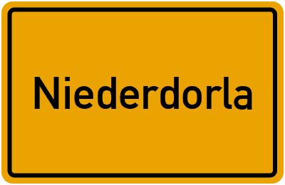 Ortsschild von Gemeinde Niederdorla in Thüringen