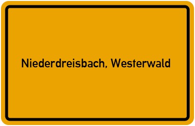 Ortsschild von Gemeinde Niederdreisbach, Westerwald in Rheinland-Pfalz