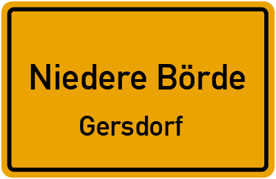 Straßenverzeichnis Niedere Börde Gersdorf
