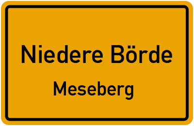 Straßenverzeichnis Niedere Börde Meseberg