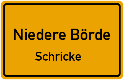 Straßenverzeichnis Niedere Börde Schricke