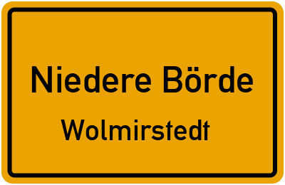 Straßenverzeichnis Niedere Börde Wolmirstedt