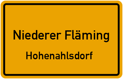Straßenverzeichnis Niederer Fläming Hohenahlsdorf