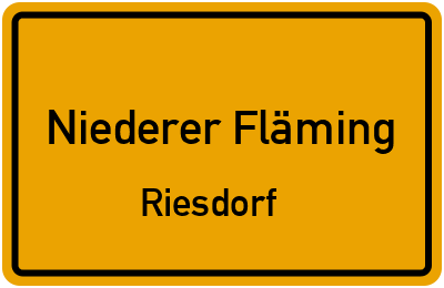 Straßenverzeichnis Niederer Fläming Riesdorf