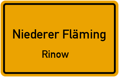 Straßenverzeichnis Niederer Fläming Rinow