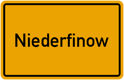 Ortsschild von Gemeinde Niederfinow in Brandenburg